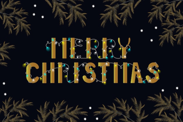 Merry Christmas card on dark background