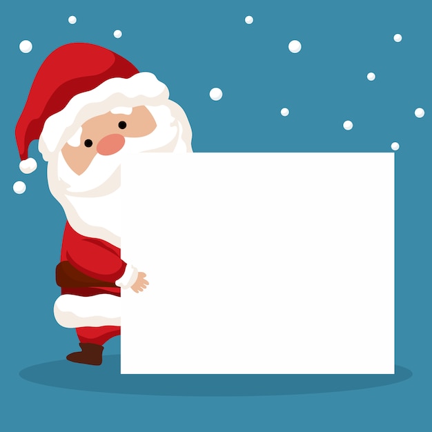 Merry Christmas card design of Santa Claus with his poster