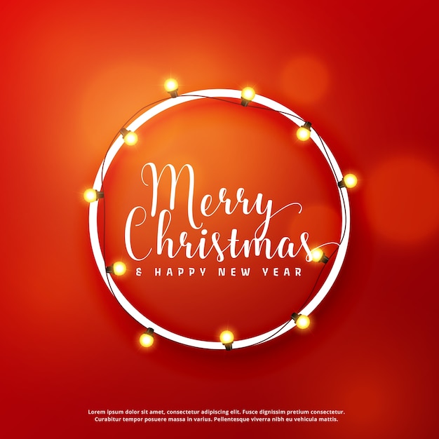 merry christmas card design with light frame