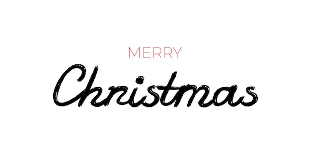merry Christmas card. hand drawn brush style calligraphy