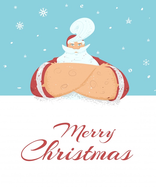 Merry christmas card of banner met santa claus