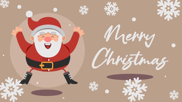 Vector merry christmas card santa claus snow 16x9