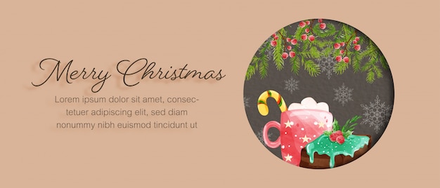 Vector merry christmas card template