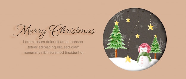 Vector merry christmas card template