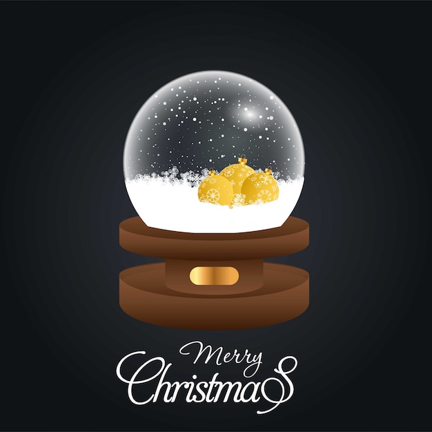 Vector merry christmas card with creative design and dark background vector