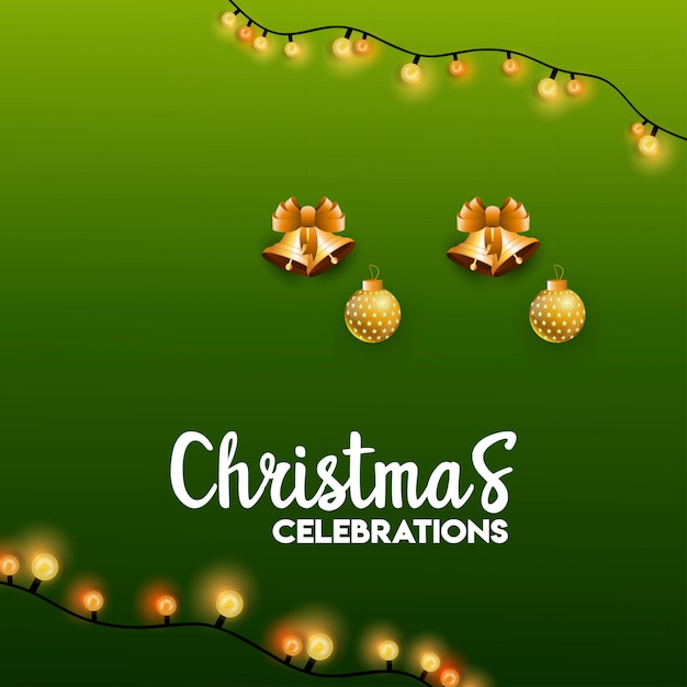 創造的なデザインと緑の背景とメリークリスマスカード