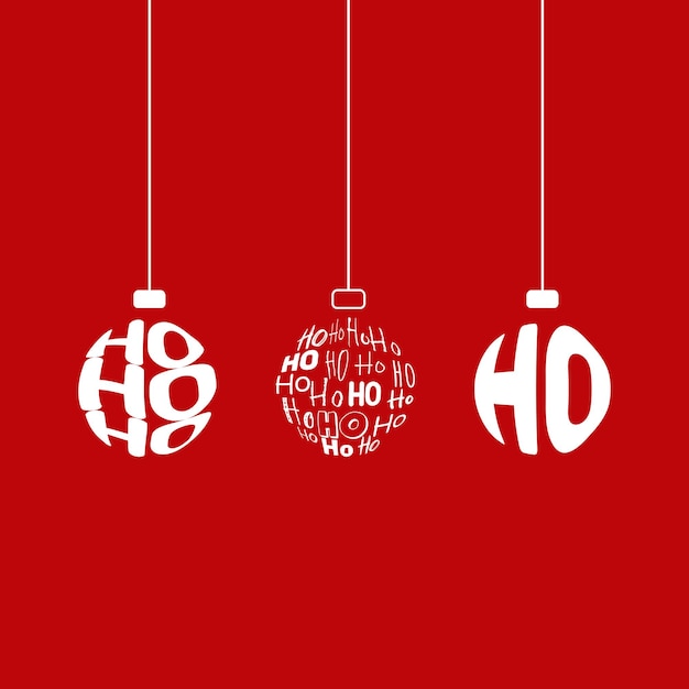 ハンギングボール付きメリークリスマスカード Decoratoin ボールと笑い声付きのクリスマスカード hohoho