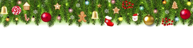 ホリーベリーとおもちゃのメリークリスマスカードとグラディエントメッシュベクトルイラスト