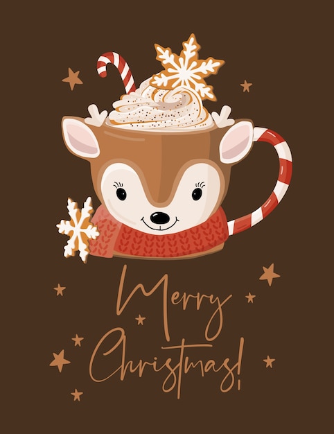 Merry Christmas card with mug.