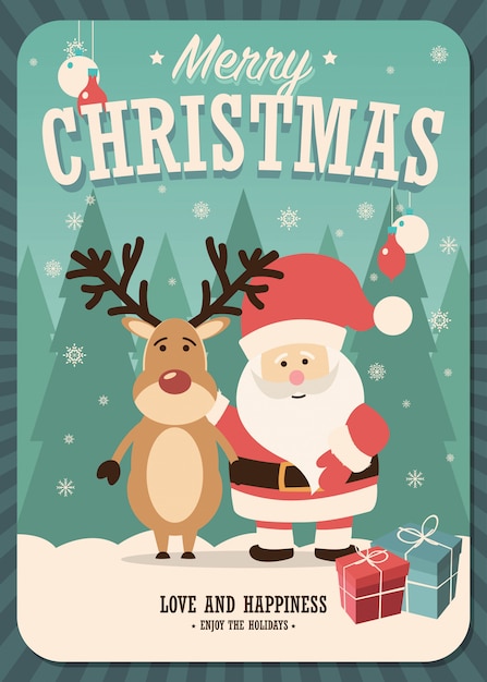 Веселая рождественская открытка