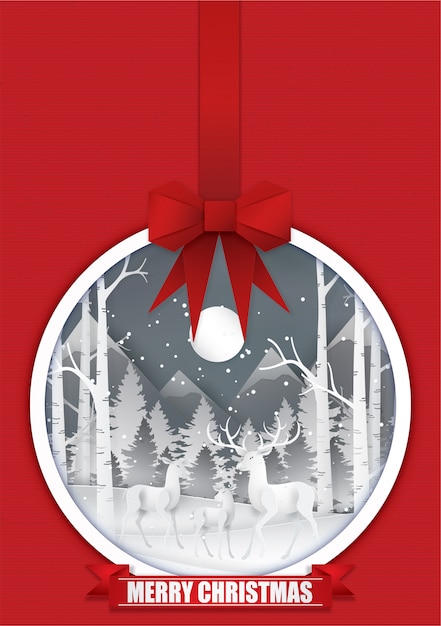 Vector merry christmas card