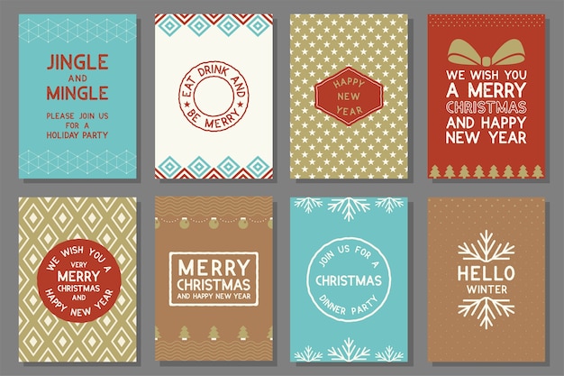 Vector merry christmas cards