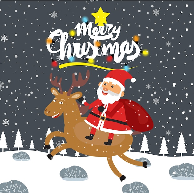 Merry christmas cartoon cute illustration