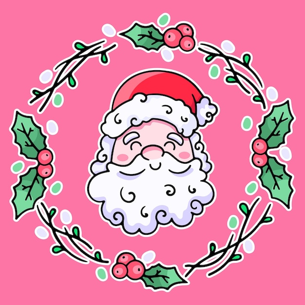 Merry Christmas cartoon Santa Claus vector design element handgetekende