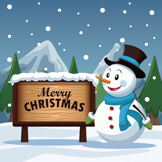 Vector merry christmas cartoon