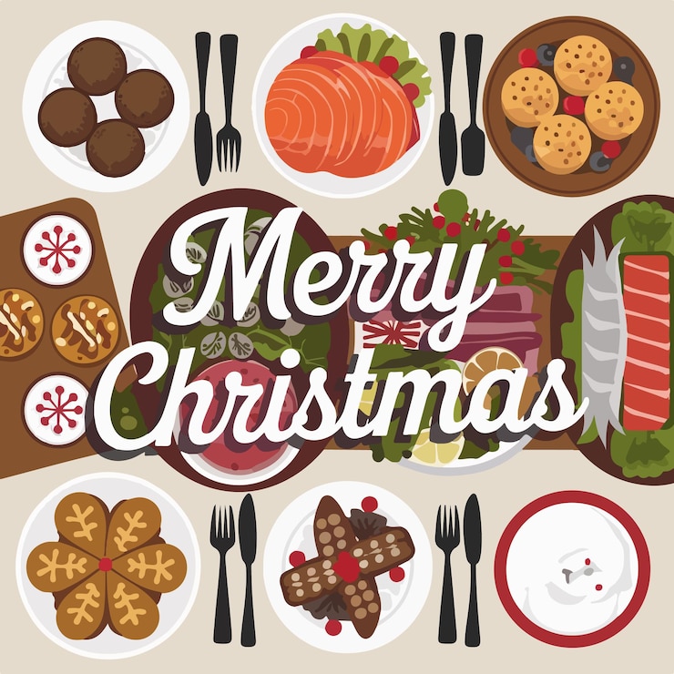 Vector merry christmas celebration art background illustration simple design