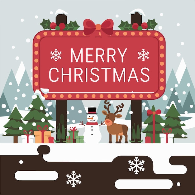 merry christmas celebration art background illustration simple design