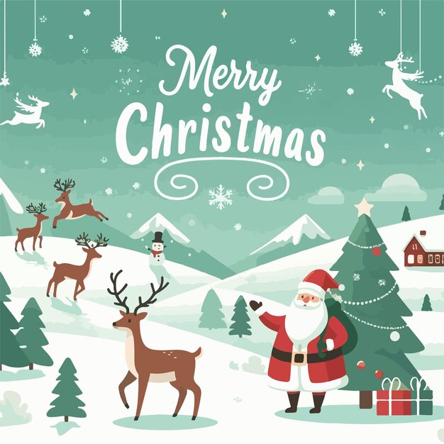 Vector merry christmas celebration background illustration