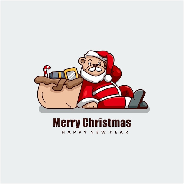 Merry christmas character mascot design