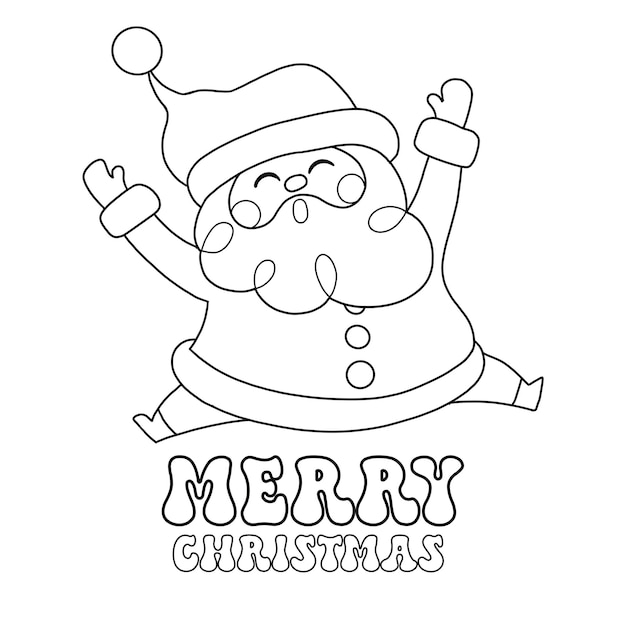 ベクトル メリー クリスマス クリスマス サンタ クロース分離子供のための着色のページ