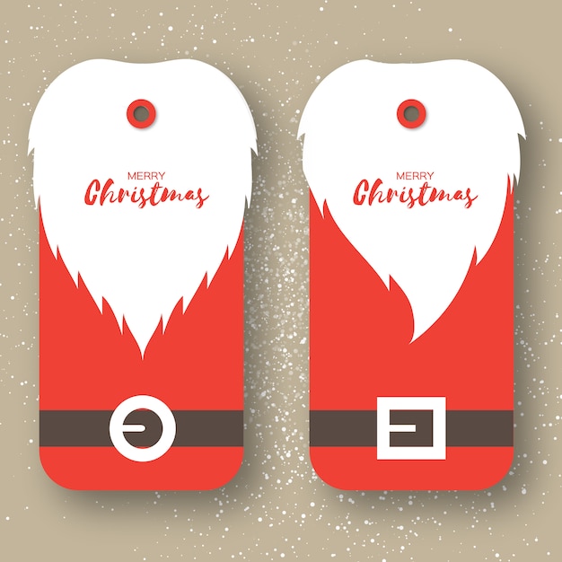 Vector merry christmas collectie. kerstman met witte baard