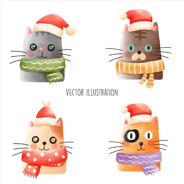 Vector merry christmas collection