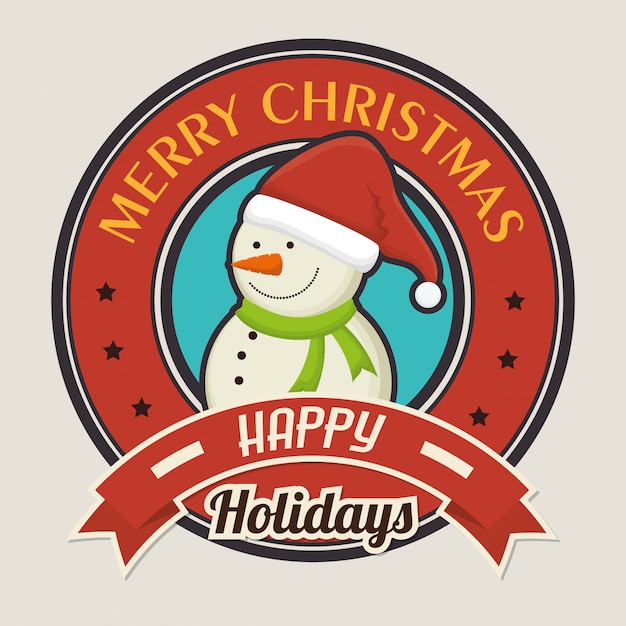 Vector merry christmas colorful card design