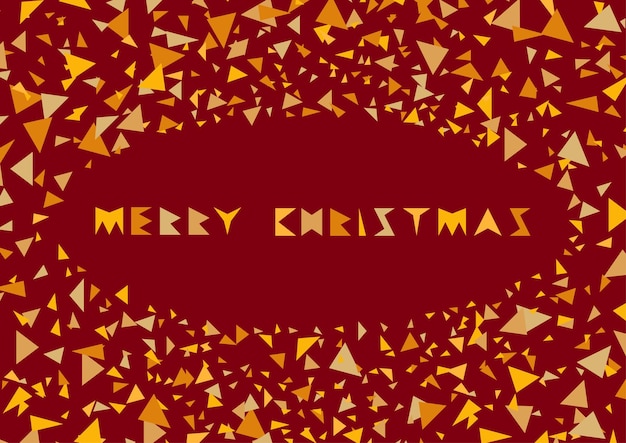 Merry christmas colorful cover festive frame with mosaic polygons happy new 2020 year background