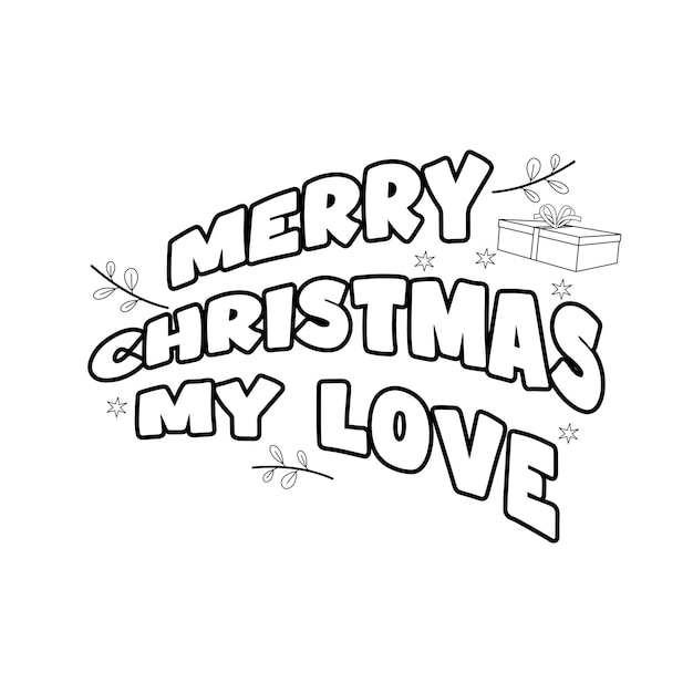 Merry Christmas Coloring page Christmas line art coloring page design for kids