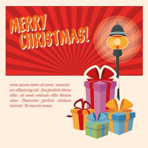 Merry Christmas concept represented by gifts icon