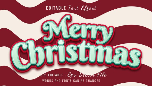 merry christmas cute 3d text effect design