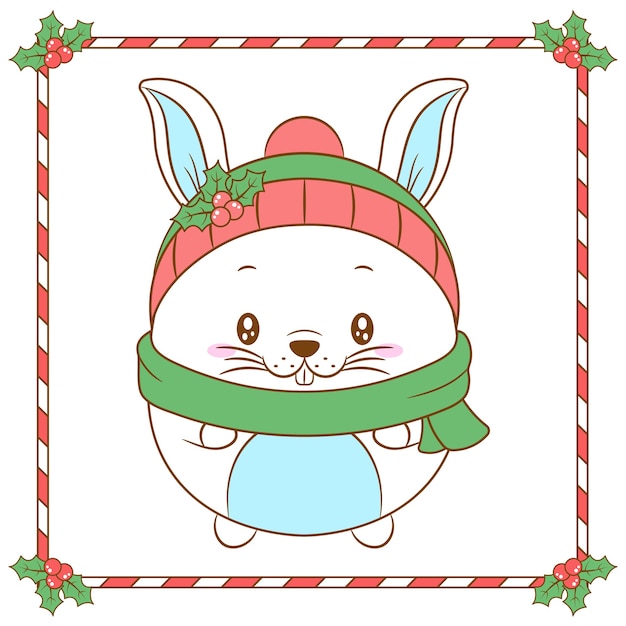 メリークリスマスかわいい動物の絵