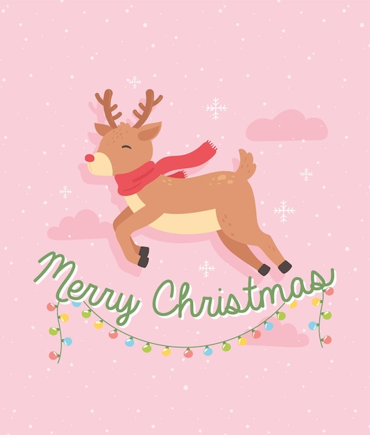 Merry christmas cute deer