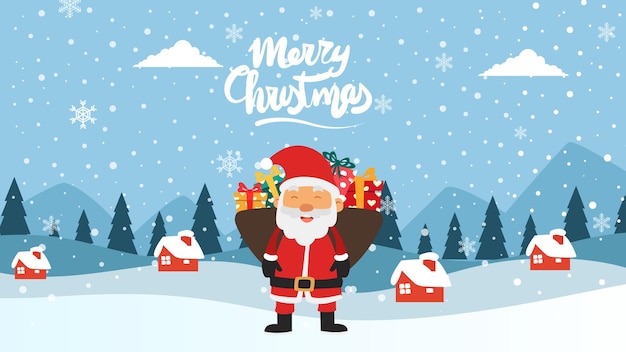 Merry christmas cute illustration