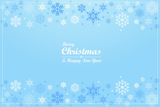 Merry christmas. cute snowflakes on blue background.