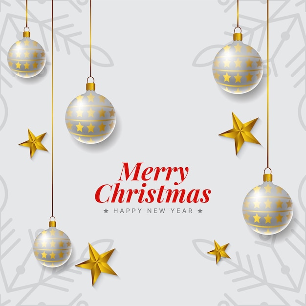 Merry Christmas decoration ball on white background festival greeting vector