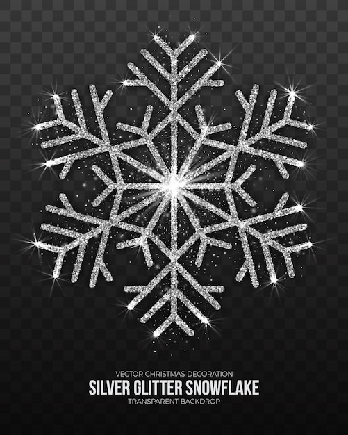 Merry Christmas Decoration Elegant Shimmer Silver Snowflake