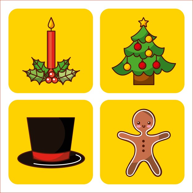 Merry christmas decoration ornament celebration icons