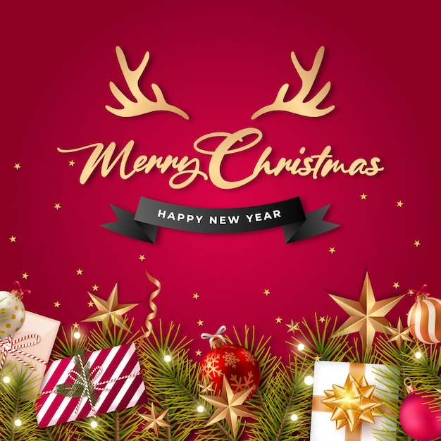 Merry christmas design social media post design