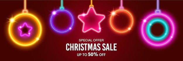 Vector merry christmas discount sale banner