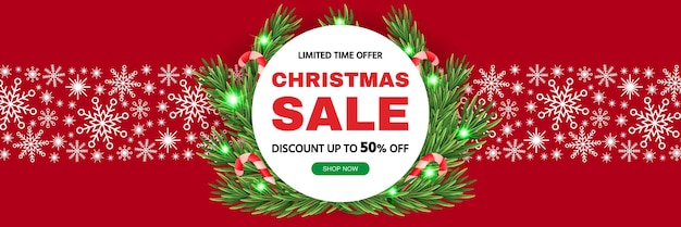 Merry Christmas discount sale banner