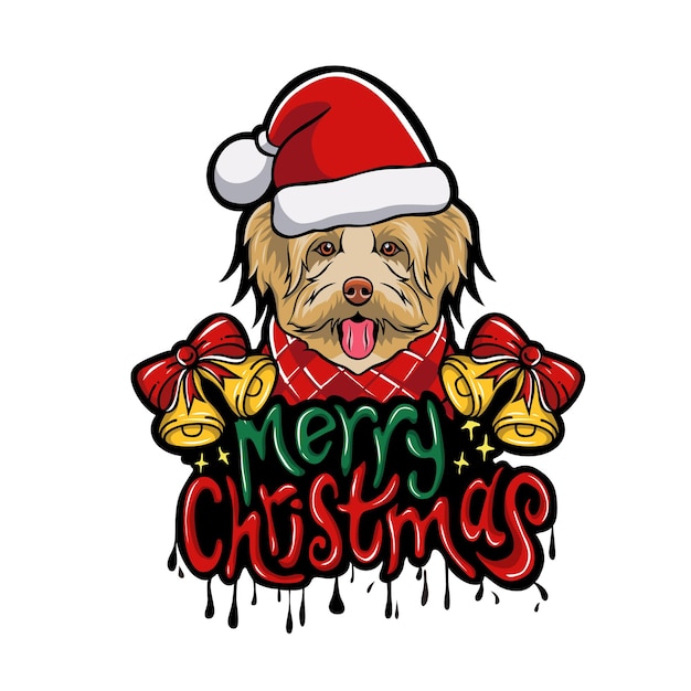 メリークリスマス犬のイラスト