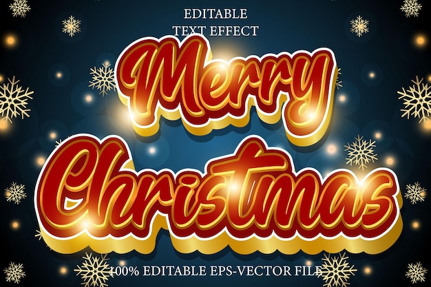 Vector merry christmas editable 3d modern style