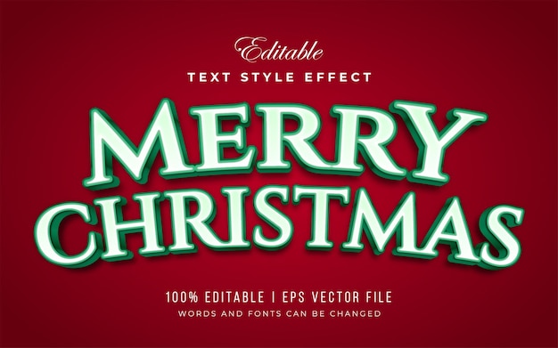 Merry christmas editable 3d text effect