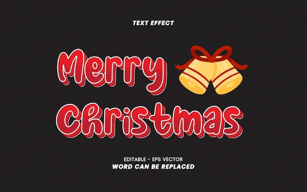 Vector merry christmas - editable 3d text effect