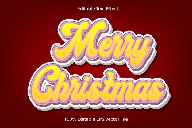 merry christmas editable text effect 3d emboss cartoon gradient style