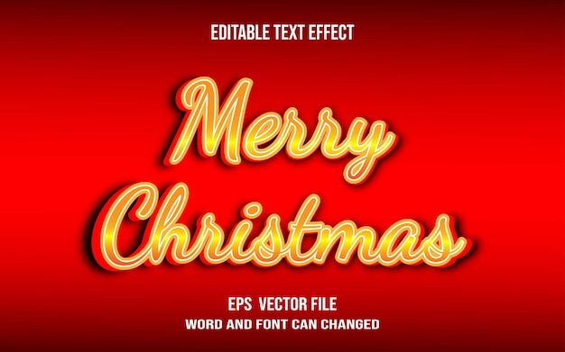 Merry christmas editable text effect design