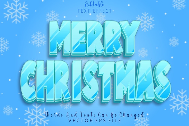 Merry Christmas Editable Text Effect Emboss Cartoon Style