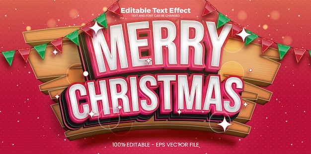 Merry Christmas editable text effect in modern trend style