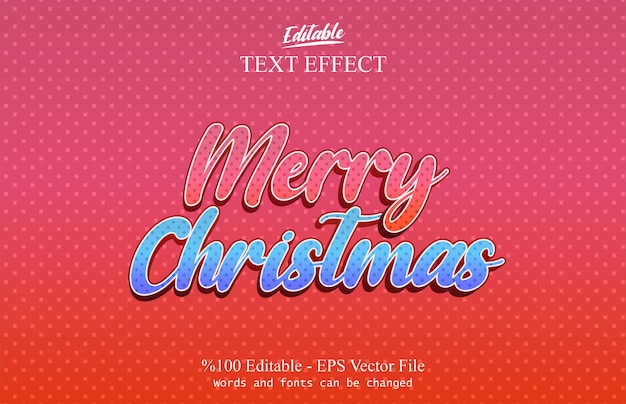 Merry christmas editable text effect